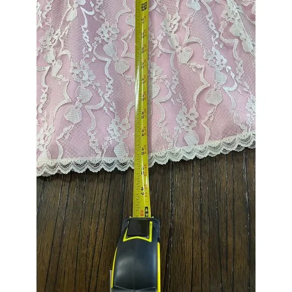 Vintage Gunne Sax Pink Lace & Satin Prairie Dress | Puff Sleeves - Picture 10 of 13